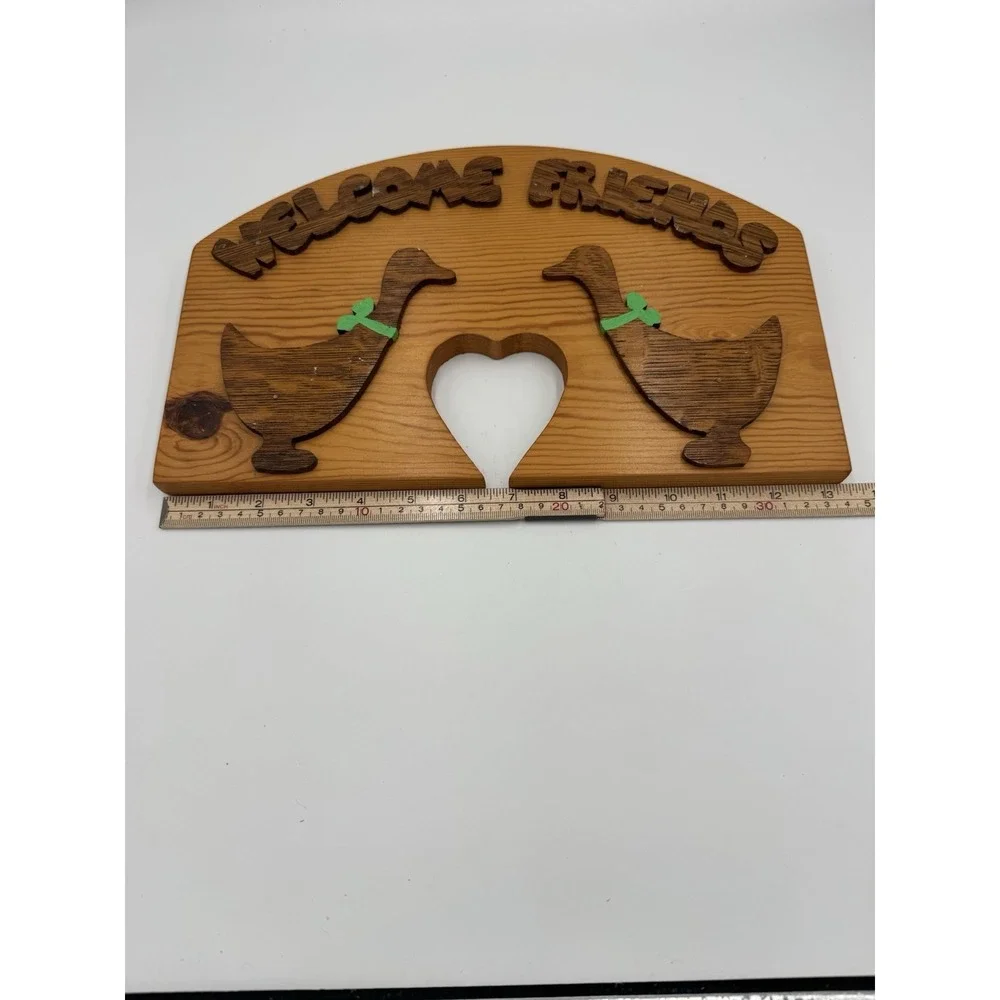 Welcome Friends Geese Wood Plaque